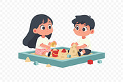 Boy and Girl Playing Sand Vector, a Person Illustration by Partikusi Design (Thumbnail 3 of 3)