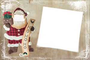 Christmas card with Santa Claus
