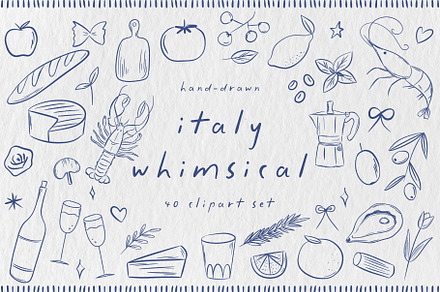 Hand-Drawn Whimsical Italy Clipart