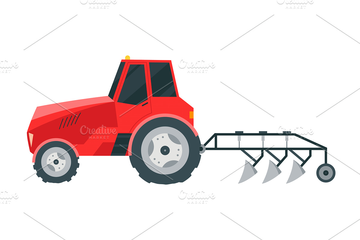 Tractor ready to plowing the field, an Illustration by the8monkey