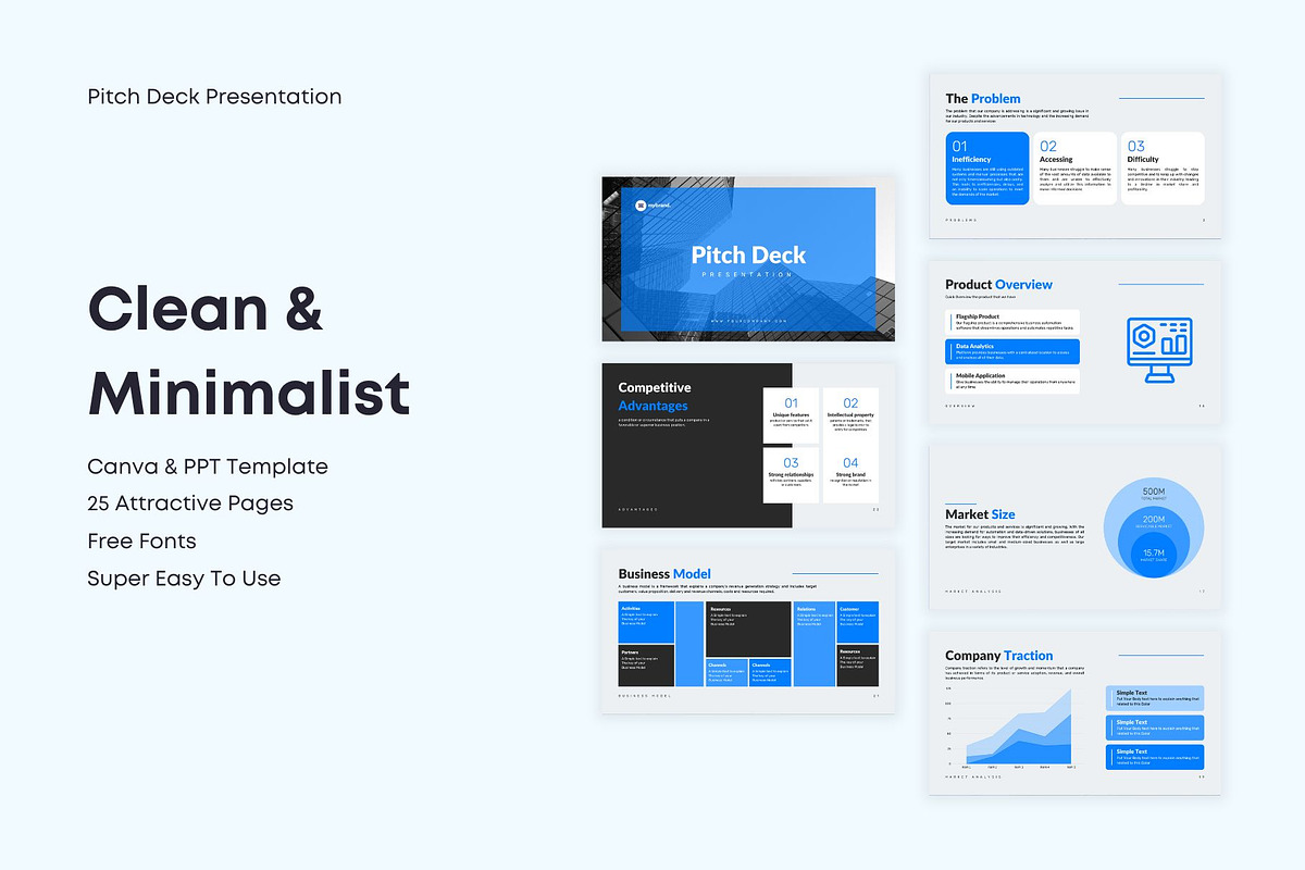 Pitch Deck Presentation Minimalist, a Presentation Template by Jogiia Digital (Photo 1 of 6)