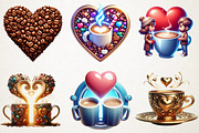 Coffee & Love Valentine Clipart Set, an Illustration by RobertsArt (Thumbnail 6 of 7)