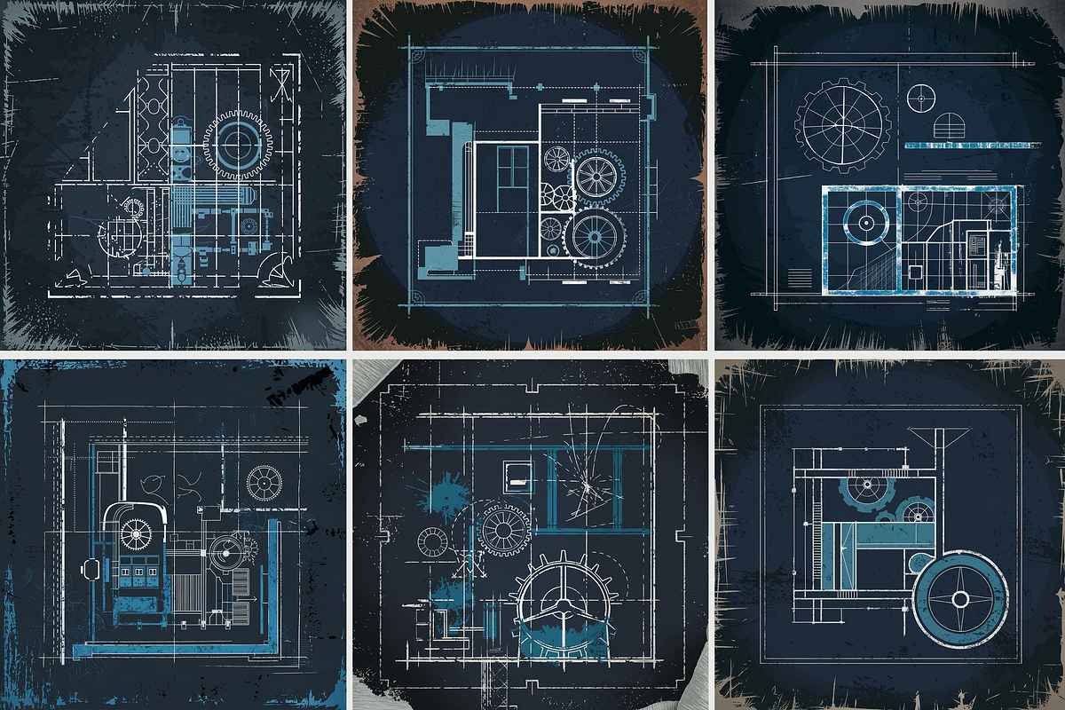Dark Grunge Blueprint Texture, a Graphic by Printable Treasure (Photo 2 of 2)