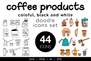 Coffee doodle illustrations set, an Icon by Gulnarart (Thumbnail 1 of 5)