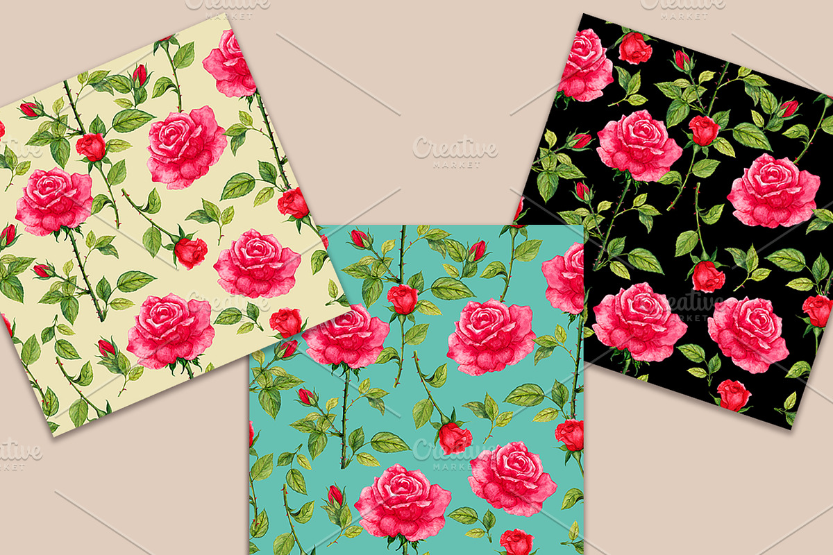 Seamless Patterns, PNG Red Rose, a Pattern Graphic by Arevka (Photo 3 of 3)