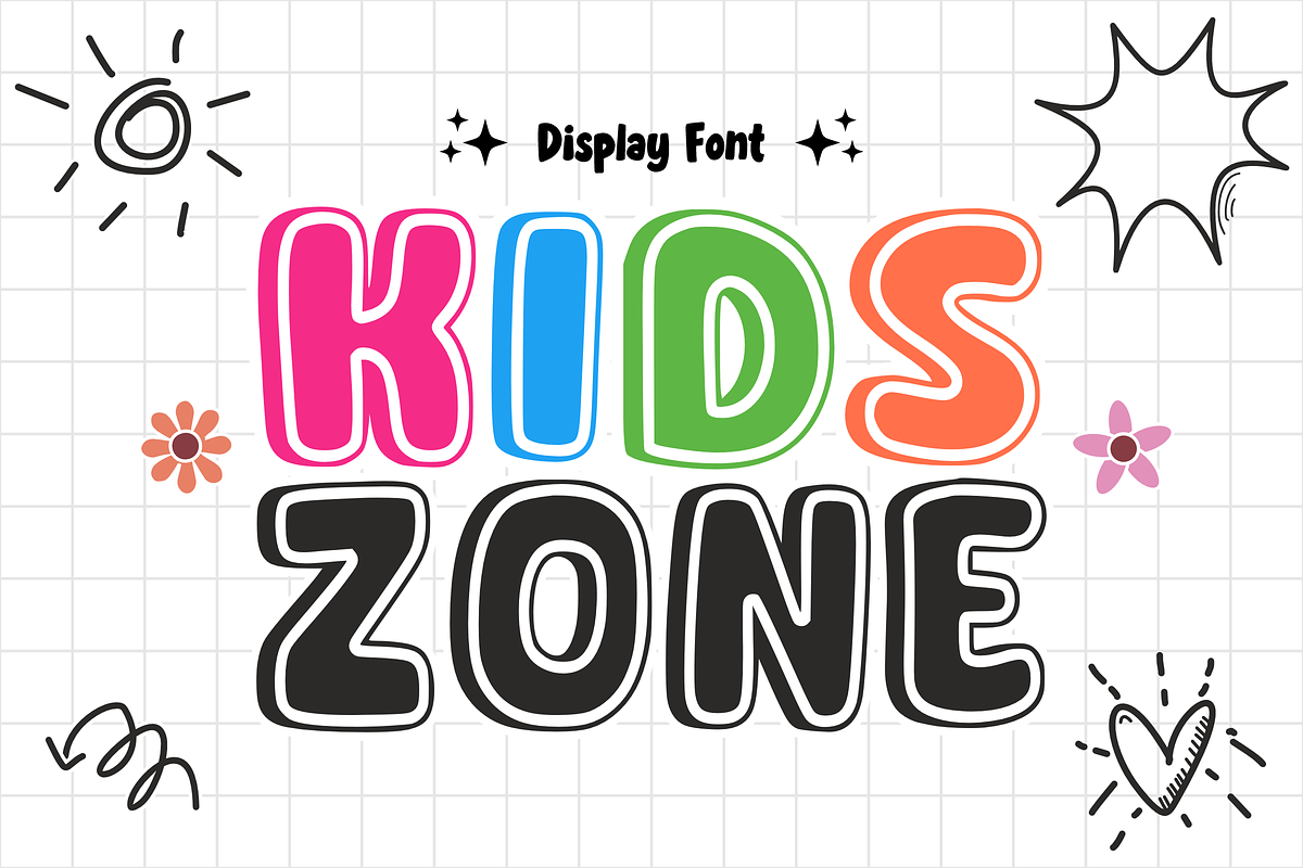 Kids Daily - Display Font, a Font by KiddoGlyphs Studio (Photo 3 of 3)