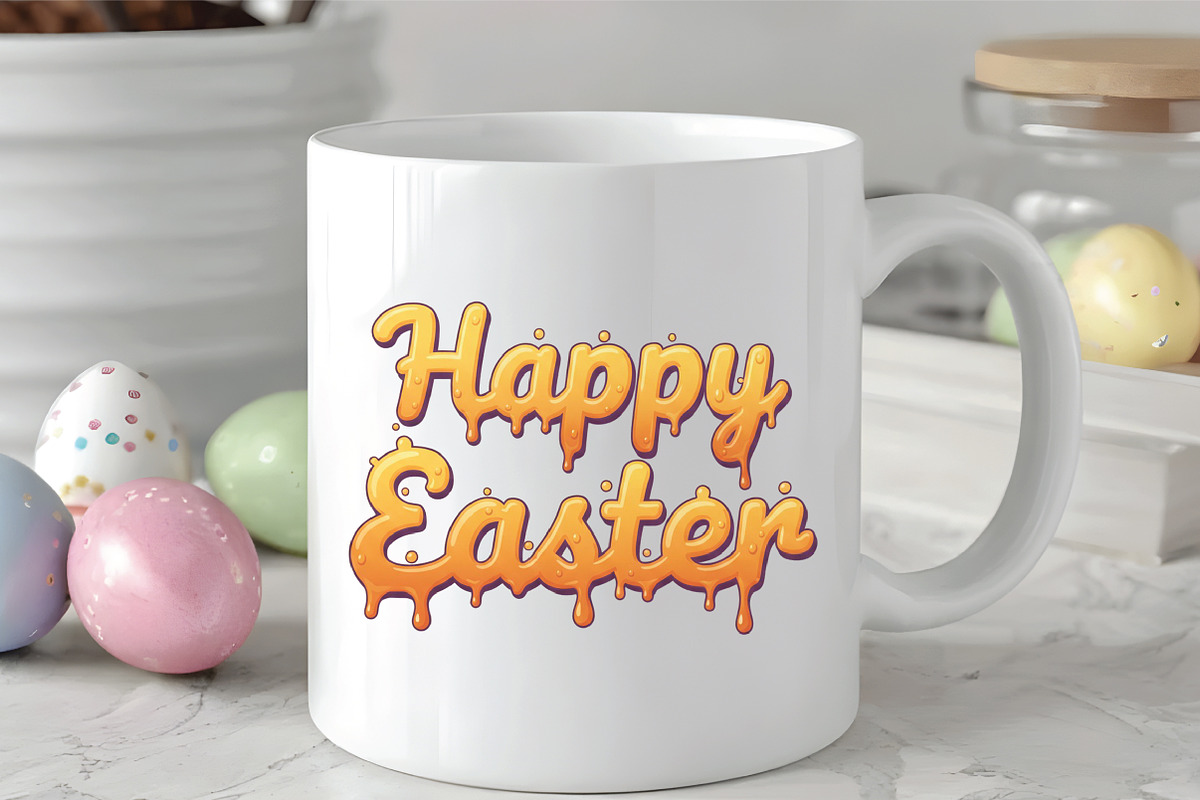 Retro Happy Easter PNG, an Illustration by CraftArtStudio (Photo 3 of 4)