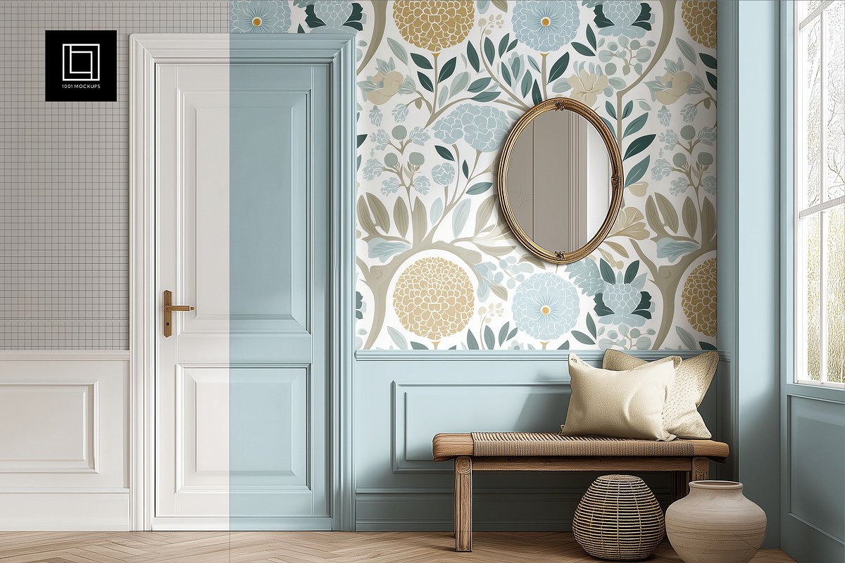 Wallpaper Wainscotting Mockup PSD, a Household Mockup by 1001 mockups (Photo 1 of 9)