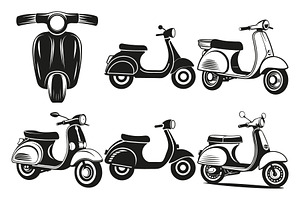 Vintage Scooter vector Collections, an Object Graphic by Billah Hub