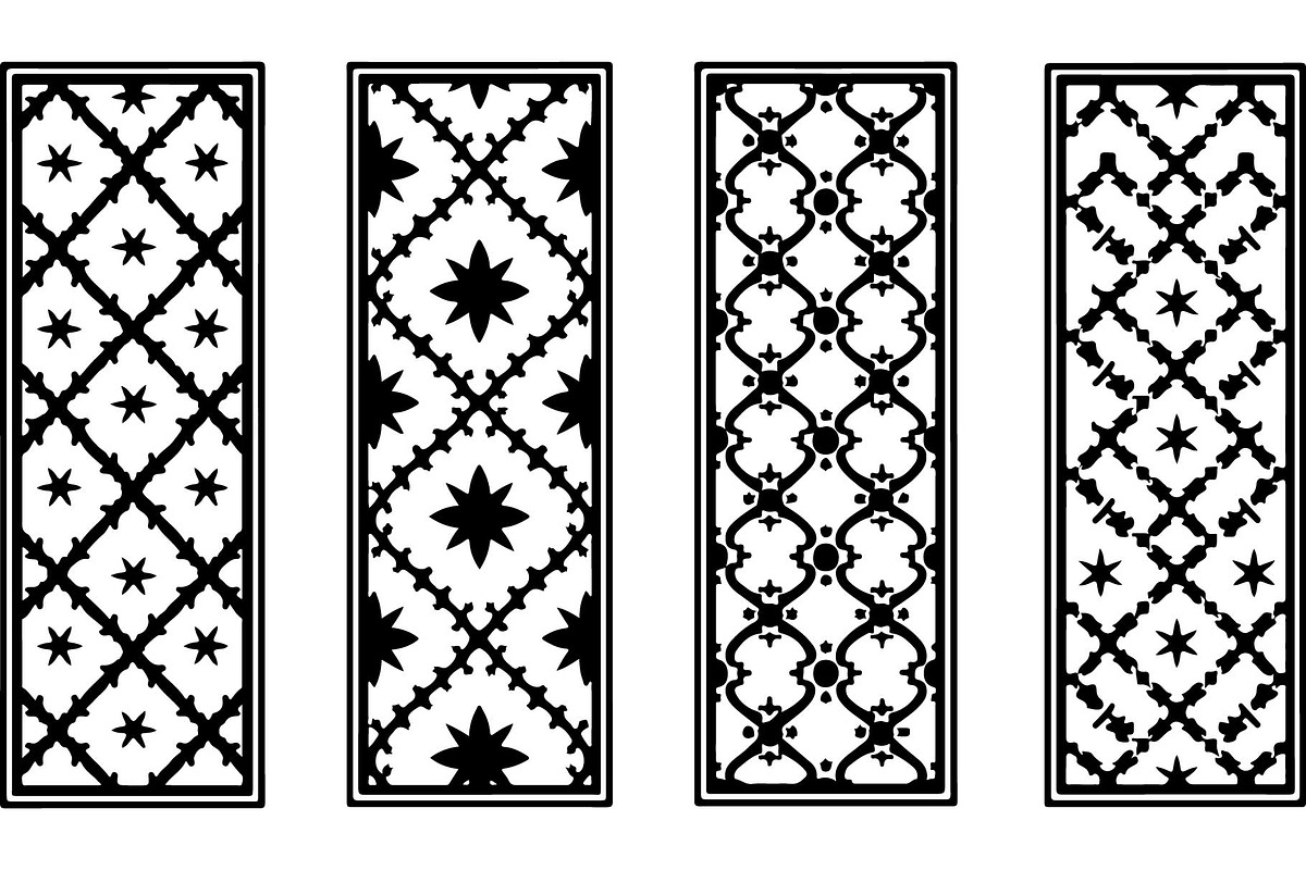 Black Geometric Pattern Panel Set, an Object Graphic by Designer_Momina (Photo 4 of 13)