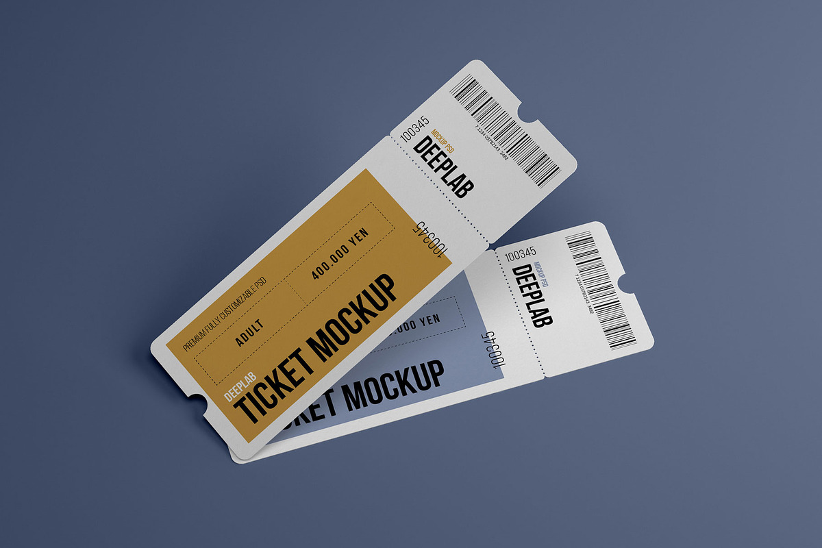 Tickets Mockup Set - 17 styles, a Print Template by Deeplab (Photo 12 of 20)