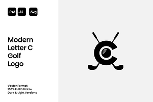 Modern Letter C Golf Logo, a Branding & Logo Template by Luxury Logos