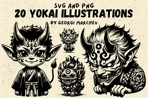 Yokai Japanese Spirit Bundle SVG PNG, a Person Illustration by Ray Crimson
