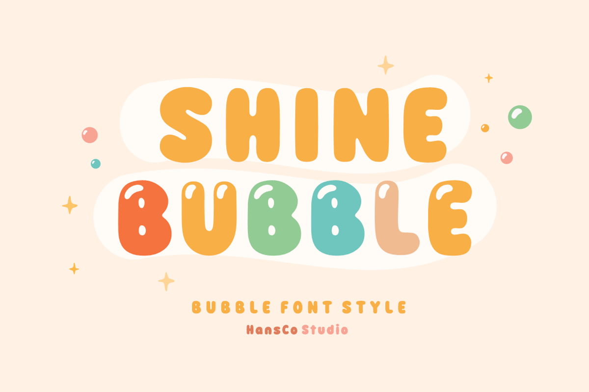 Shine Bubble Font, a Font by HansCo Studio (Photo 1 of 9)