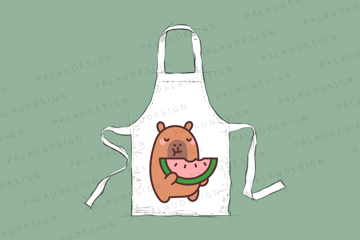 Cute Capybara and Fresh Fruits, a Seasonal Illustration by Palau (Photo 3 of 12)