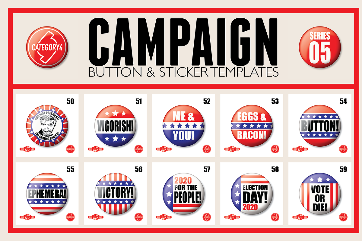 Vintage Campaign Button Templates 05, an Illustration by category4 (Photo 2 of 4)