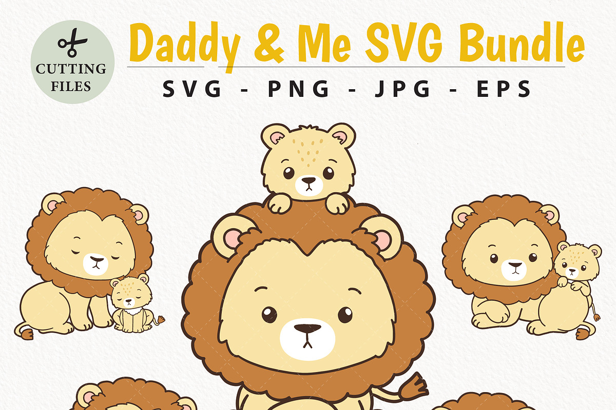 Lion dad SVG, Father's day, an Animal Illustration by TitaLivingArt (Photo 1 of 9)