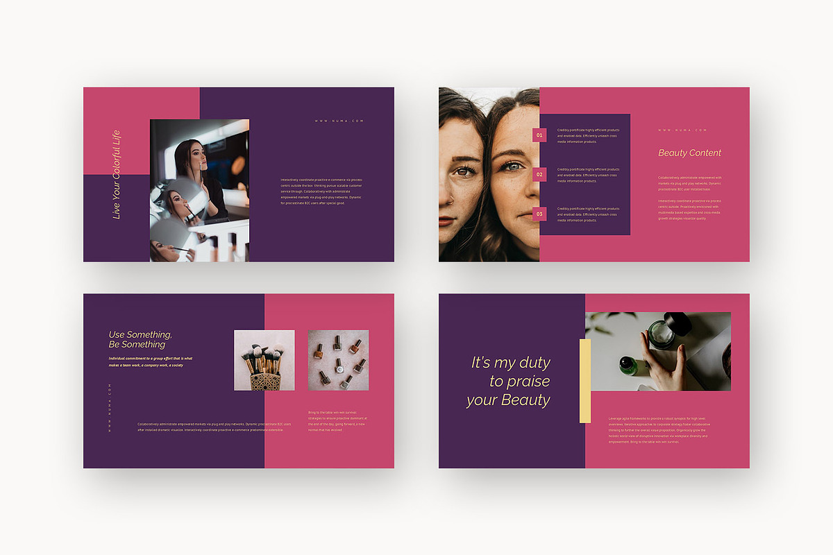 Numa : Beauty Brand Google Slides, a Presentation Template by Punkl Camp (Photo 4 of 16)