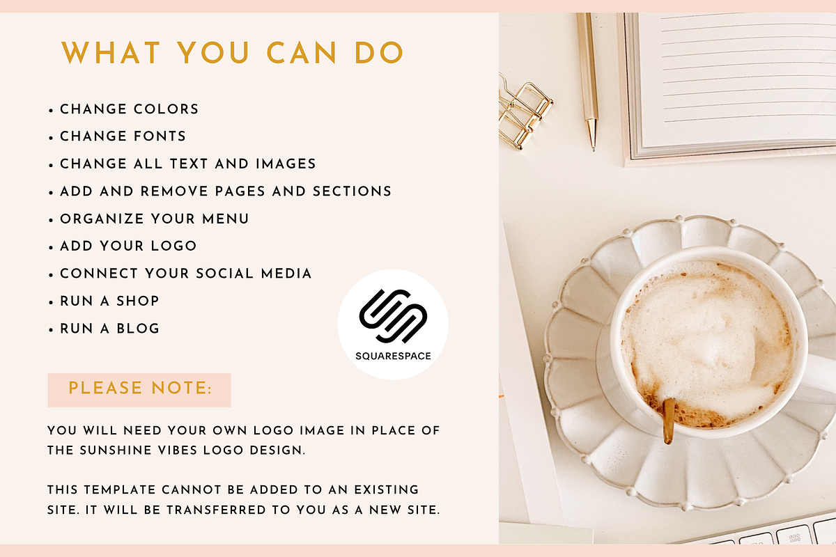 Squarespace Template Sunshine Vibes, a Squarespace Template by Design Pixie (Photo 6 of 8)