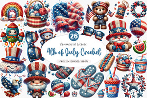 Cute 4th of July Crochet PNG, an Illustration by SinaCreation