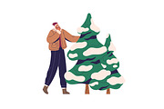 People prepare for Christmas set, a Person Illustration by Good Studio (Thumbnail 4 of 6)