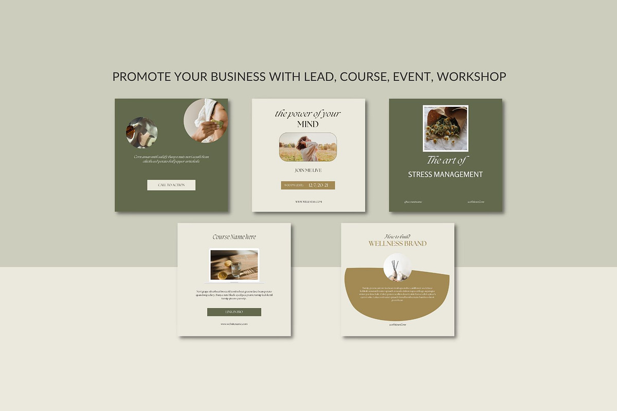 Wellness coach Instagram templates, a Social Media Template by Deepa ...