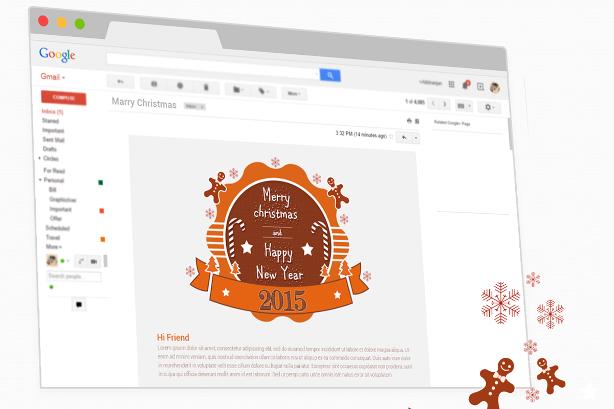 Merry Christmas, New Year e-Mailer, an Invitation Template by ORCOLOR (Photo 2 of 5)