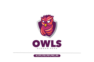 Cute owl emblem mascot logo, a Branding & Logo Template by Bayuktx
