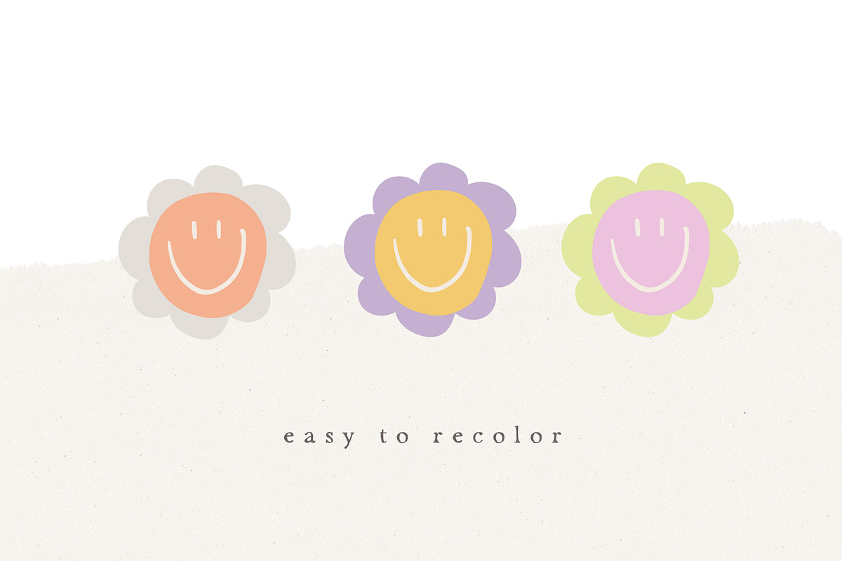 FLOWER SMILE / vector + png, an Illustration by KruthDesign (Photo 3 of 7)