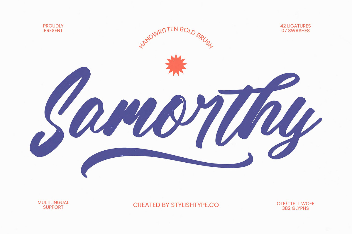Samorthy Handwritten Brush Font, a Script Font by stylishtype.co (Photo 1 of 10)
