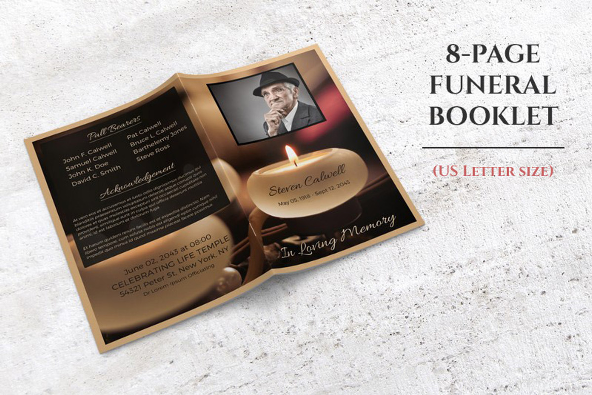 8-Page Funeral Booklet Ms Word, a Brochure Template by Final Tribute (Photo 1 of 4)
