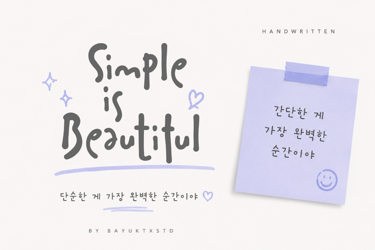 Soju Wye – Doodly Korean Font, a Handwritten Font by Bayuktx (Photo 3 of 8)
