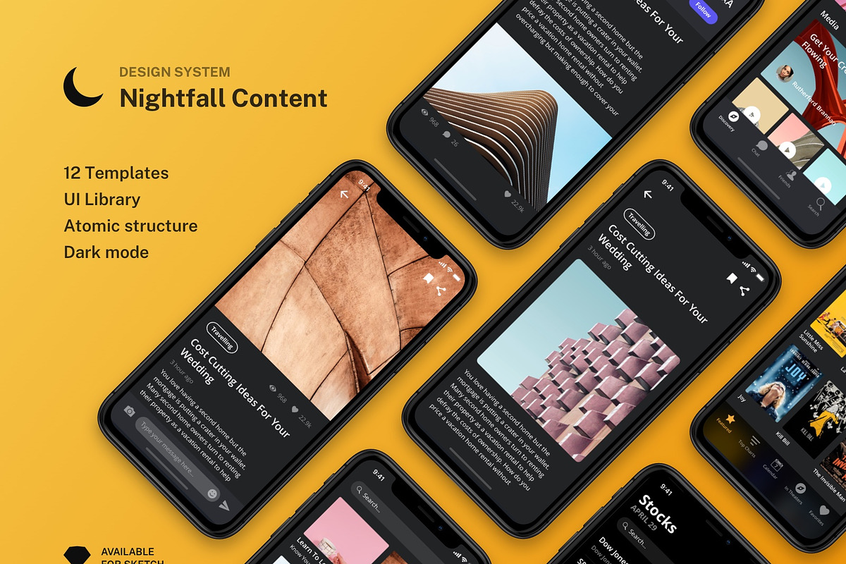 Nightfall Content Design System, an UI Kit Template by maxsnitser (Photo 1 of 3)