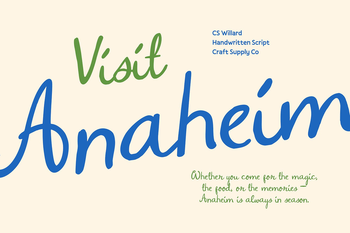 CS Willard – Whimsy Script Font, a Script Font by Craft Supply Co. (Photo 4 of 8)