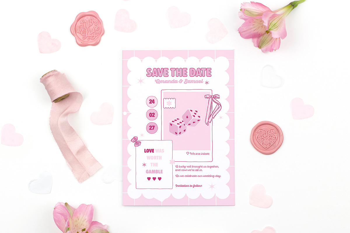 Love is a Gamble Save The Date Card, an Invitation Template by Squirrel92 (Photo 2 of 2)