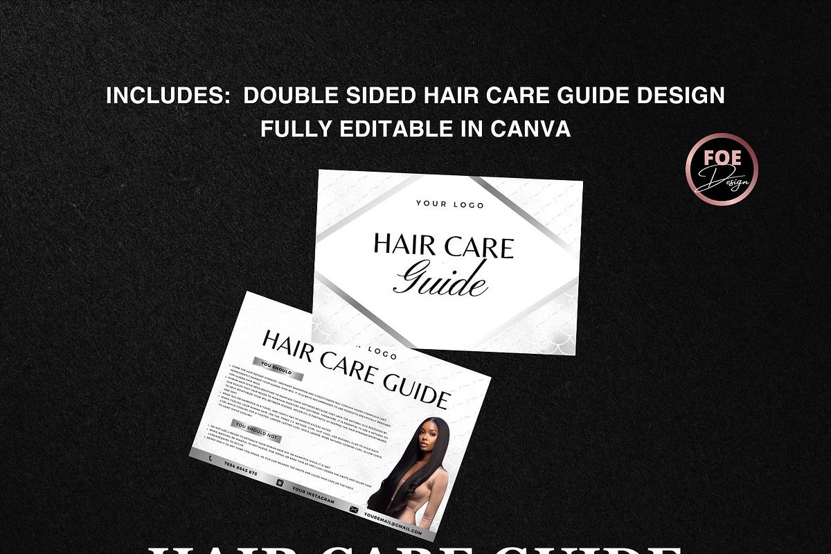 Luxury hair branding kit templates C, a Branding & Logo Template by Foedesigner (Photo 5 of 8)