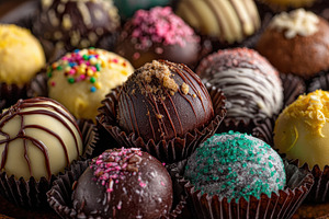 Assorted Gourmet Chocolate Truffles, a Photo by Pixeness Studio
