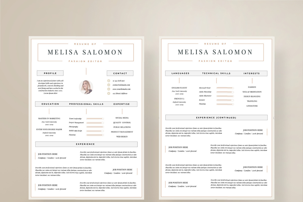 Resume Template 1, 2 page | Zurich, a Resume Template by Resume Angels (Photo 4 of 8)