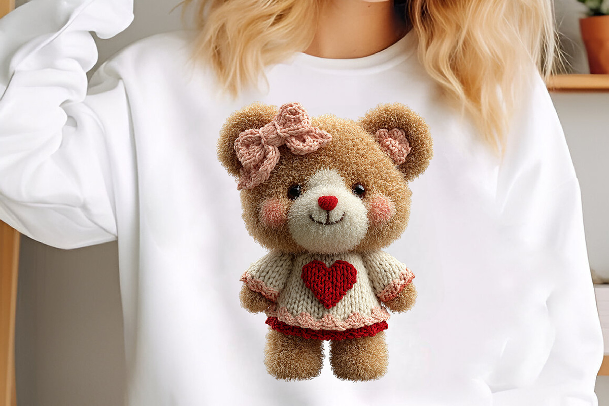 Faux Yarn Valentine's Day Teddy Bear, an Illustration by Craft Nest (Photo 5 of 5)