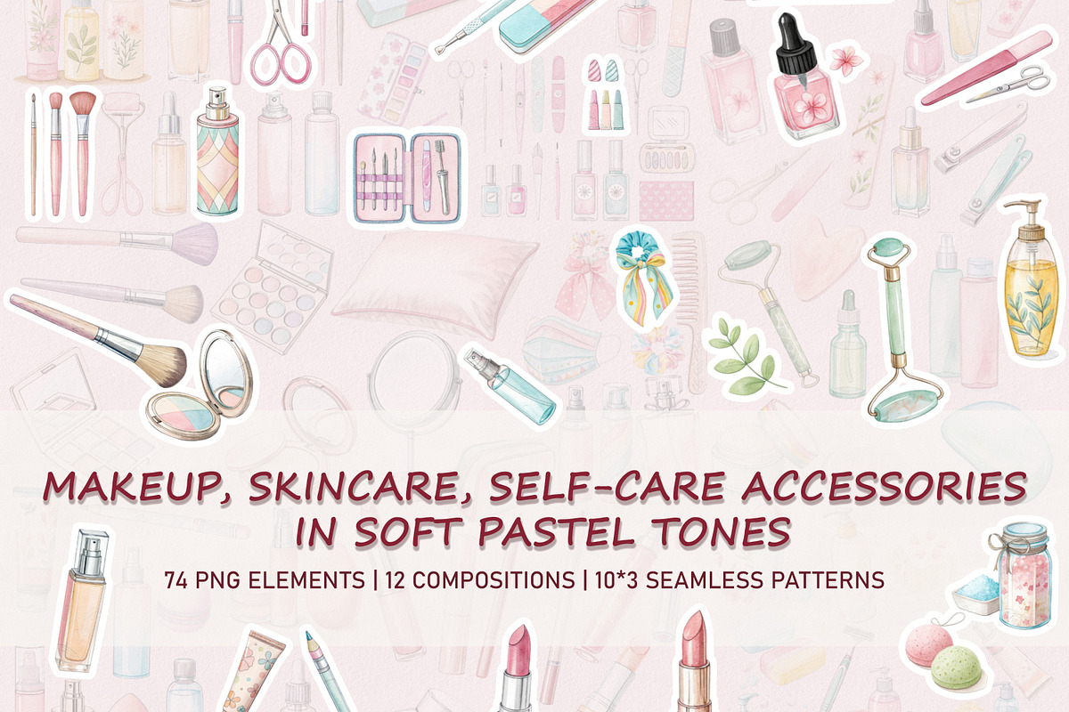 Makeup, Skincare, Self-Care, a Healthcare Illustration by Vaniuta_Art (Photo 1 of 16)