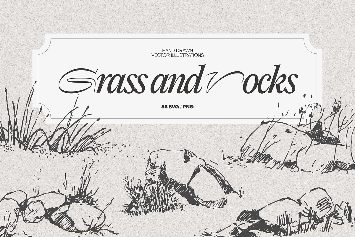 Sketches featuring Grass and Rocks, an Object Graphic by TheMountBirdStudio (Photo 1 of 6)