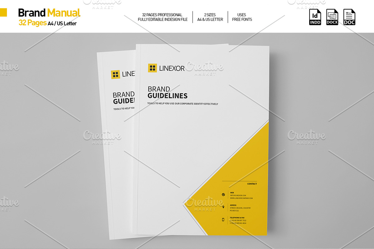 Brand Manual 32 Pages A4 / US Letter, a Brochure Template by Mastergfx (Photo 1 of 35)