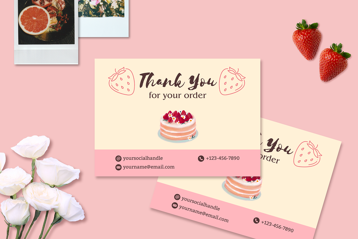 Cute Business Thank You Card, a Templates & Theme by Cosmic Outline (Photo 4 of 6)