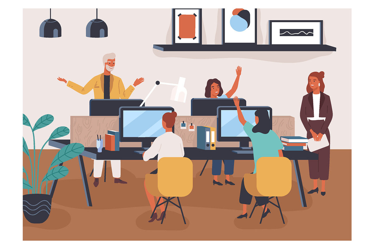 People work in modern office, a Person Illustration by Good Studio (Photo 2 of 3)