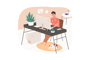 Freelance People Working Remotely