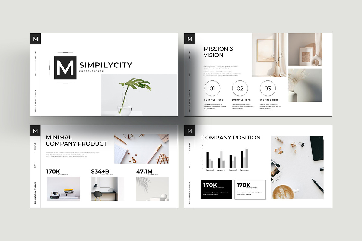 Simple Minimal Presentation Template preview 3