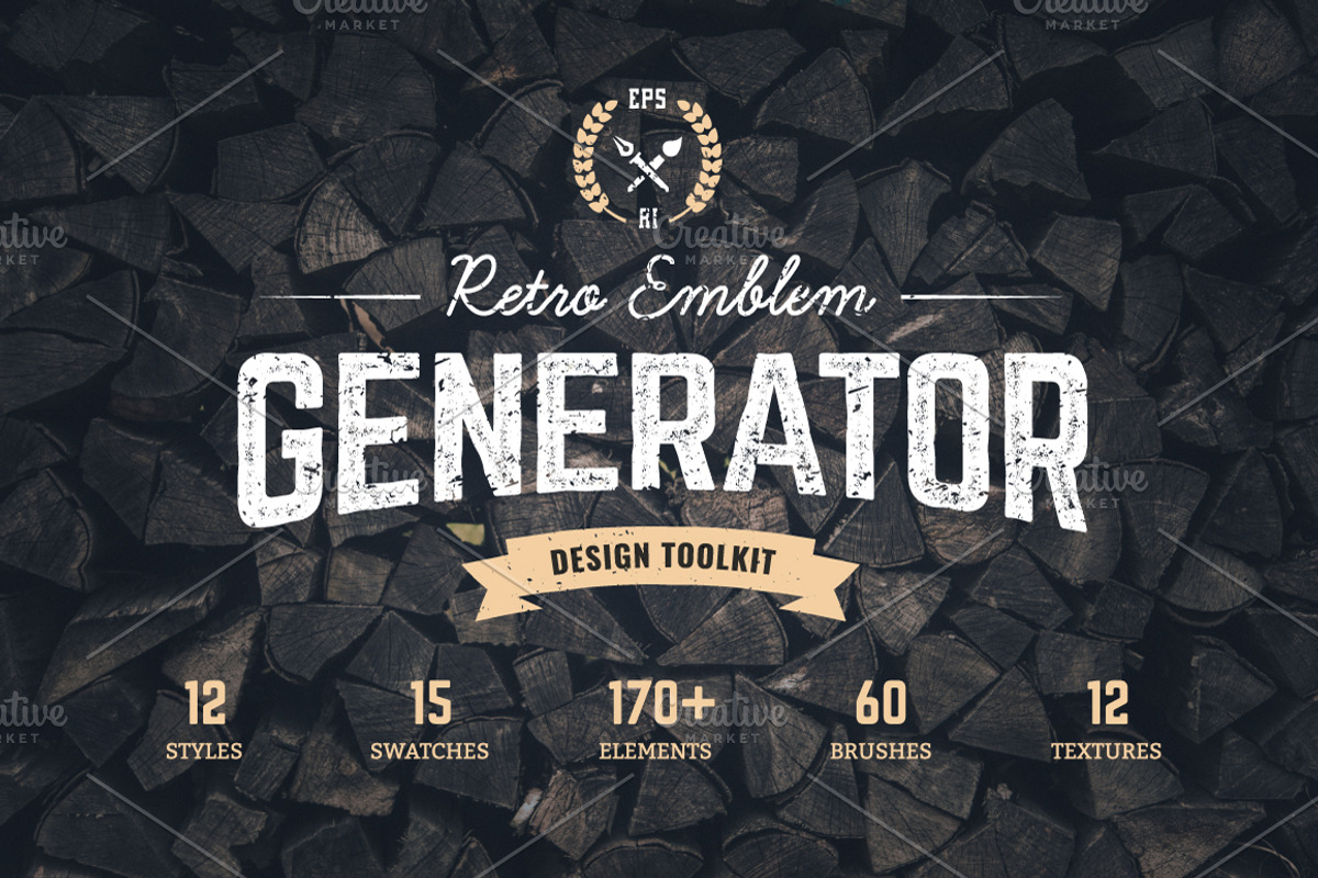 Logo Maker | Retro Emblem Generator, a Branding & Logo Template by Vecster (Photo 1 of 10)