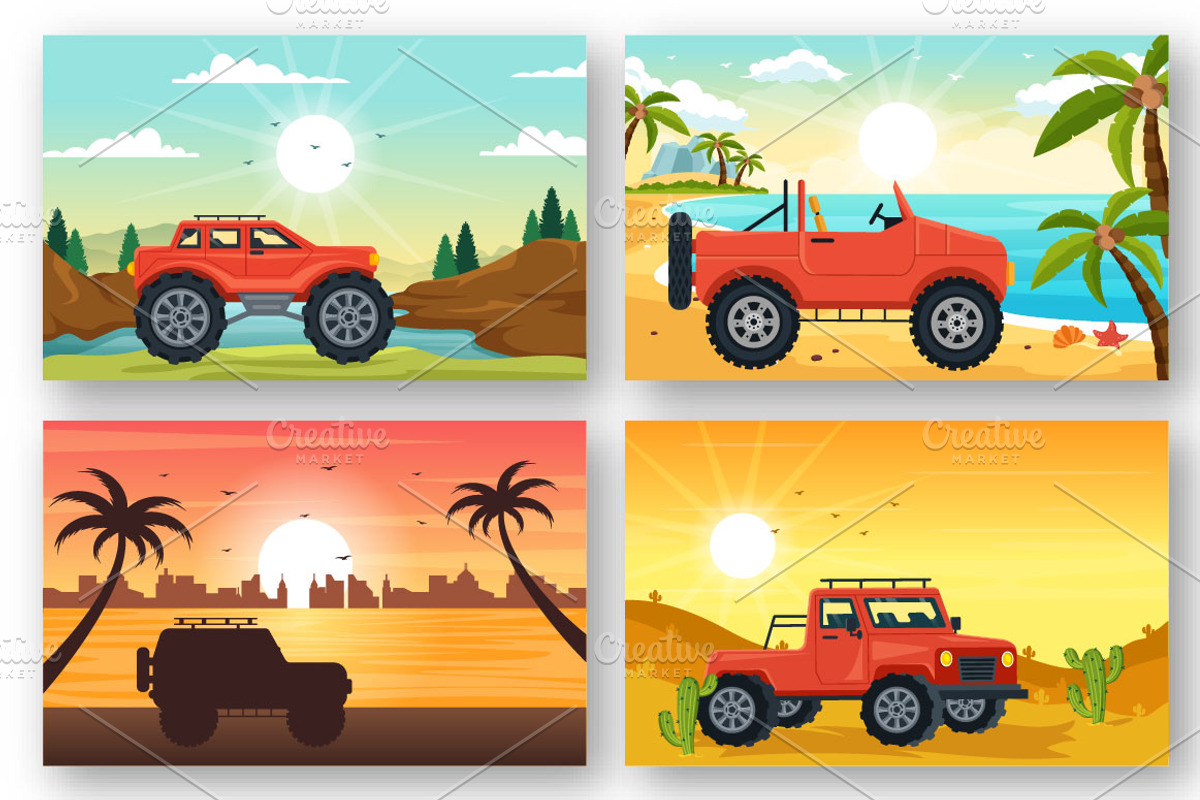 14 Off Road Vehicle Illustration, a Sport Illustration by denayunebgt (Photo 4 of 5)