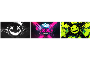 smiley color grunge background, an Illustration by Stock-Smart-Start
