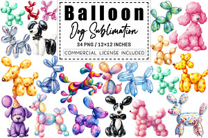 Balloon Dog Sublimation PNG Clipart, a Graphic by CitraGraphics